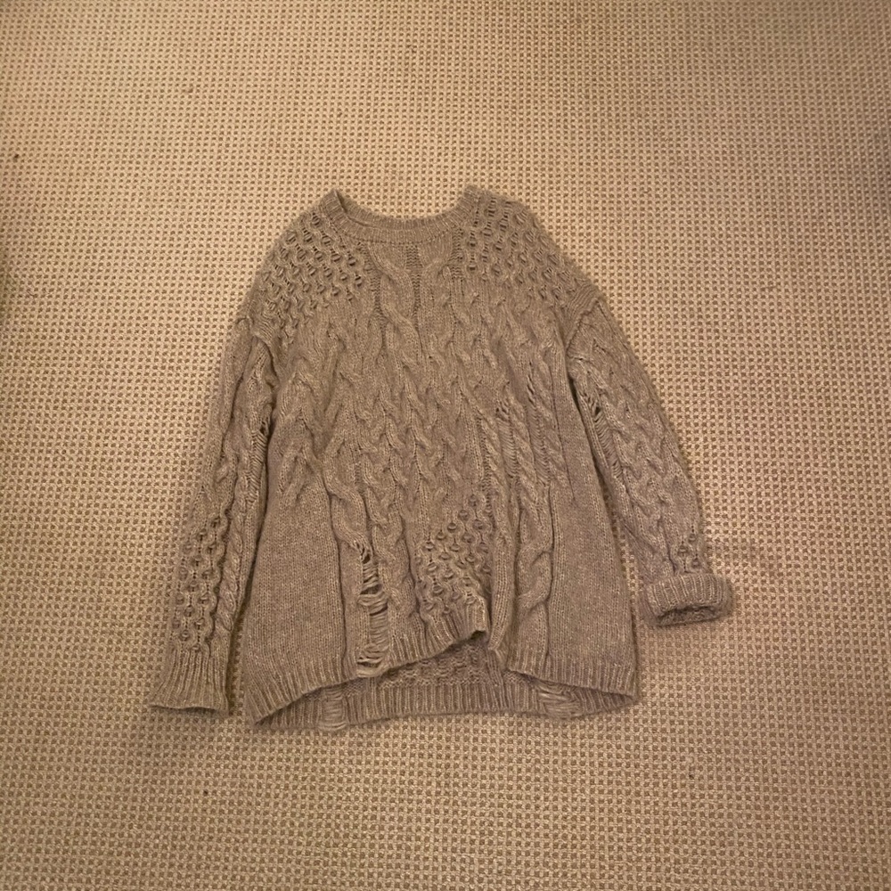Free People distressed oversized sweater